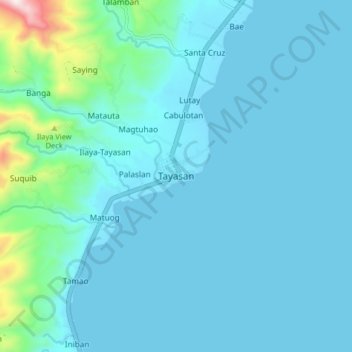 Mappa topografica Tayasan, altitudine, rilievo