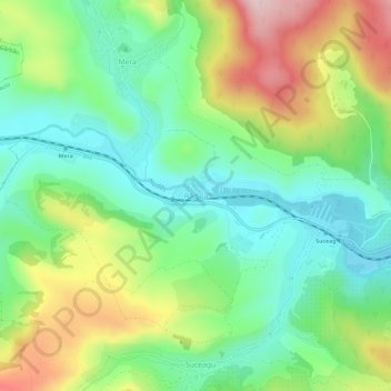 Mappa topografica Rădaia, altitudine, rilievo