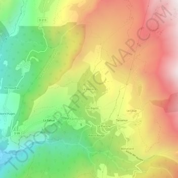 Mappa topografica La Perrière, altitudine, rilievo