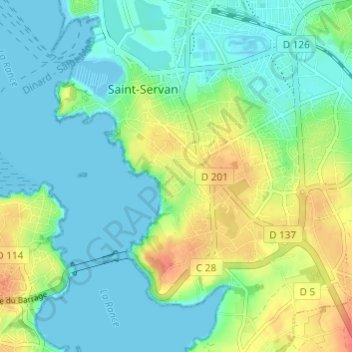 Mappa topografica Le Rosais, altitudine, rilievo