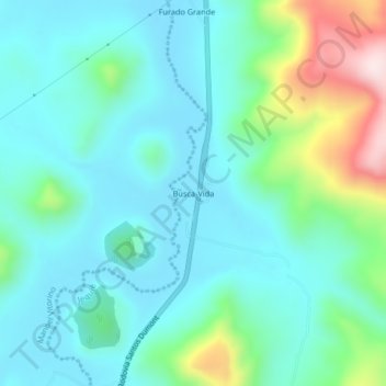 Mappa topografica Busca-Vida, altitudine, rilievo