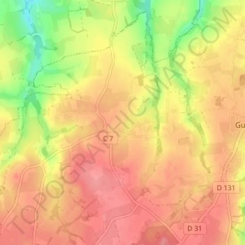 Mappa topografica Queledern, altitudine, rilievo