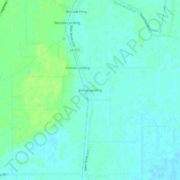Mappa topografica Indian Landing, altitudine, rilievo