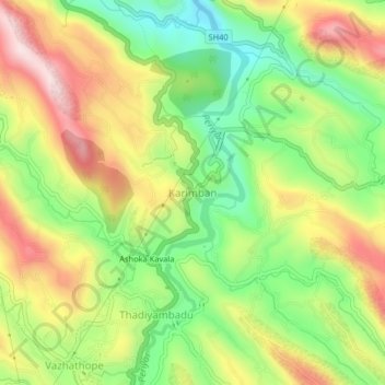 Mappa topografica Karimban, altitudine, rilievo