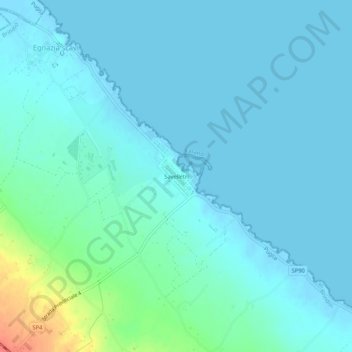 Mappa topografica Savelletri, altitudine, rilievo