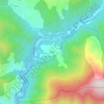Mappa topografica Arcalís, altitudine, rilievo