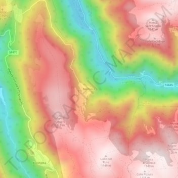 Mappa topografica Nortosce, altitudine, rilievo