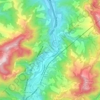 Mappa topografica Allocco, altitudine, rilievo