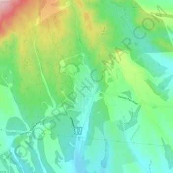 Mappa topografica Naseby, altitudine, rilievo