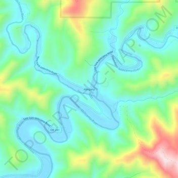 Mappa topografica Allegany, altitudine, rilievo