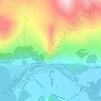 Mappa topografica Craig Varr, altitudine, rilievo