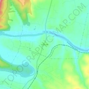 Mappa topografica Grove Hill, altitudine, rilievo
