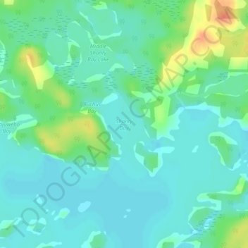 Mappa topografica Shanty Bay, altitudine, rilievo