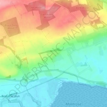 Mappa topografica Langley Park, altitudine, rilievo
