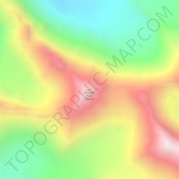 Mappa topografica Iceland Peak, altitudine, rilievo