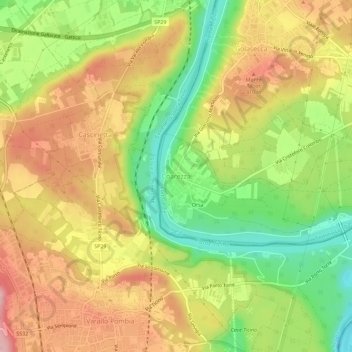 Mappa topografica Coarezza, altitudine, rilievo