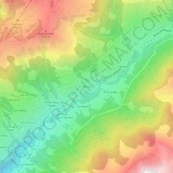Mappa topografica Annuit, altitudine, rilievo