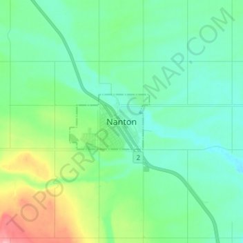 Mappa topografica Nanton, altitudine, rilievo