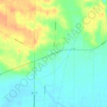 Mappa topografica Union, altitudine, rilievo