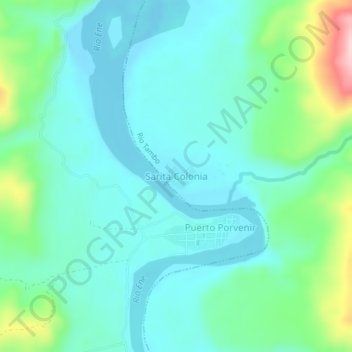 Mappa topografica Sarita Colonia, altitudine, rilievo