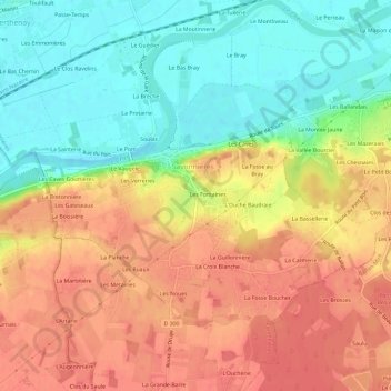 Mappa topografica La Butte, altitudine, rilievo