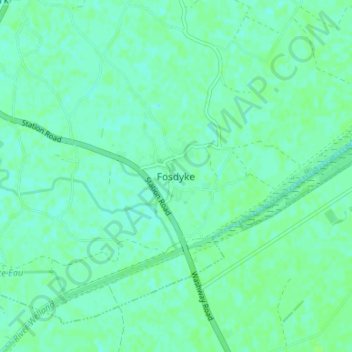 Mappa topografica Fosdyke, altitudine, rilievo