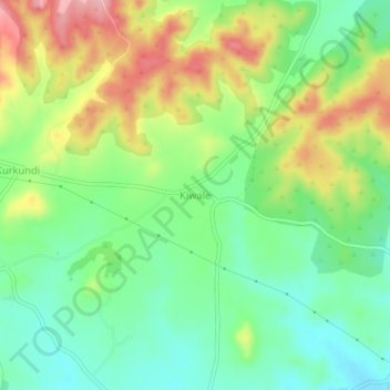 Mappa topografica Kiwale, altitudine, rilievo