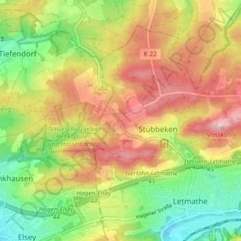 Mappa topografica Schälk, altitudine, rilievo
