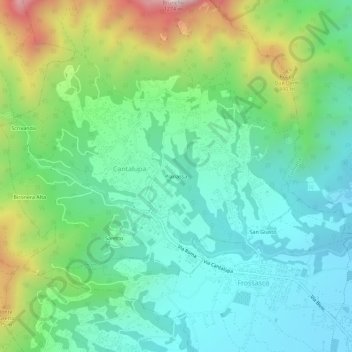 Mappa topografica Pianassa, altitudine, rilievo