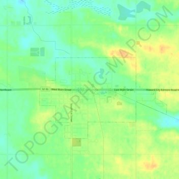 Mappa topografica Edmore, altitudine, rilievo