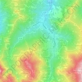 Mappa topografica Canova Santa Maria, altitudine, rilievo