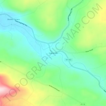 Mappa topografica Gallupville, altitudine, rilievo
