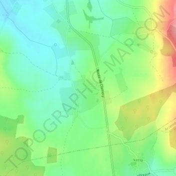 Mappa topografica Thouez, altitudine, rilievo