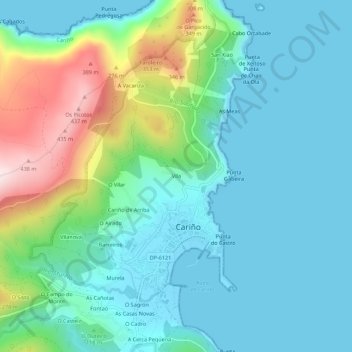 Mappa topografica Vila, altitudine, rilievo