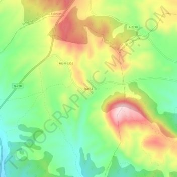 Mappa topografica Nachá, altitudine, rilievo