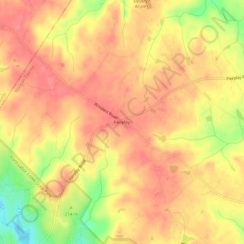 Mappa topografica Fairplay, altitudine, rilievo