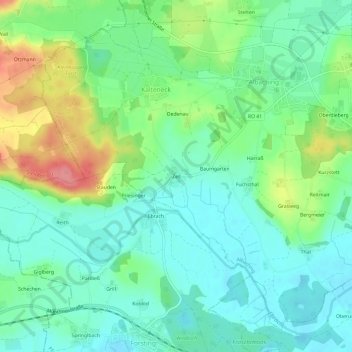 Mappa topografica Zell, altitudine, rilievo