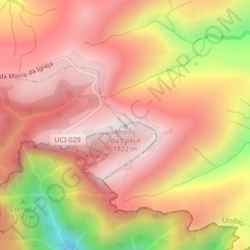 Mappa topografica Morro da Igreja, altitudine, rilievo