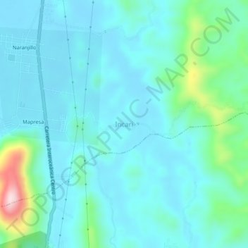 Mappa topografica Incari, altitudine, rilievo