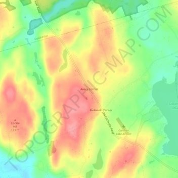 Mappa topografica Avery Corner, altitudine, rilievo