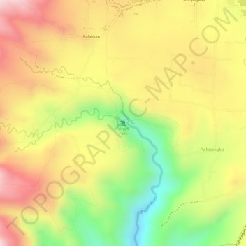 Mappa topografica Virgin Falls, altitudine, rilievo