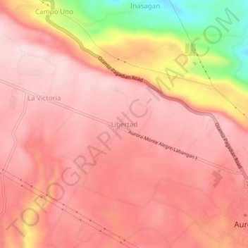 Mappa topografica Libertad, altitudine, rilievo