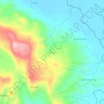 Mappa topografica Calpi, altitudine, rilievo