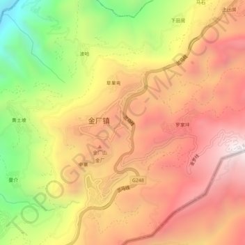 Mappa topografica 小罗家坪, altitudine, rilievo