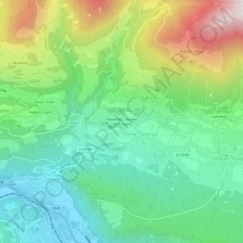 Mappa topografica Haselried, altitudine, rilievo