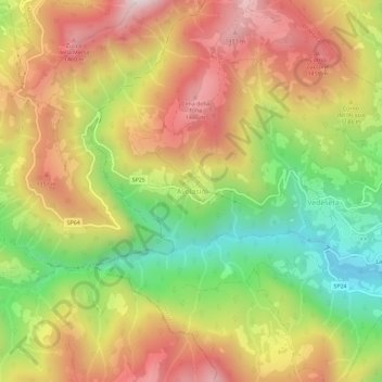 Mappa topografica Avolasio, altitudine, rilievo