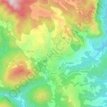 Mappa topografica la Quintana, altitudine, rilievo