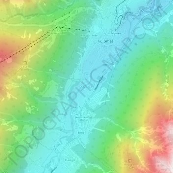 Mappa topografica Medraz, altitudine, rilievo