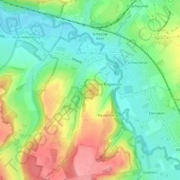 Mappa topografica Sousberg, altitudine, rilievo