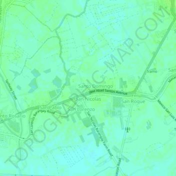 Mappa topografica Maningning, altitudine, rilievo